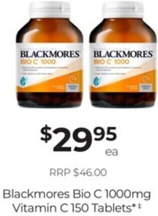 Super Pharmacy Blackmores Bio C 1000mg Vitamin C 150 Tablets offer