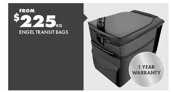BCF Engel transit bags offer