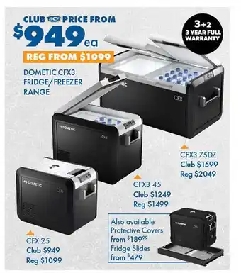 BCF Dometic cfx3 fridge or freezer range offer