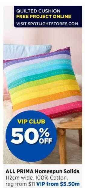 Spotlight All prima homespun solids offer