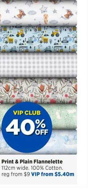 Spotlight Print & plain flannelette offer