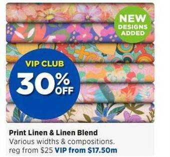 Spotlight Print linen & linen blend offer