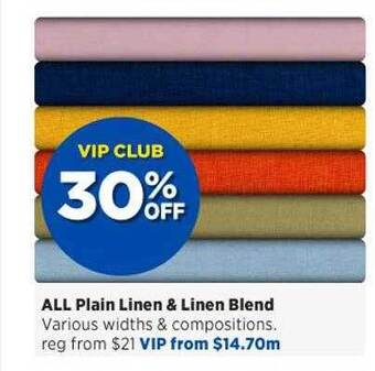 Spotlight All plain linen & linen blend offer