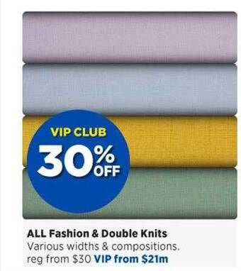 Spotlight All fashion & double knits offer