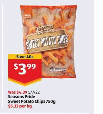ALDI Seasons pride sweet potato chips offer