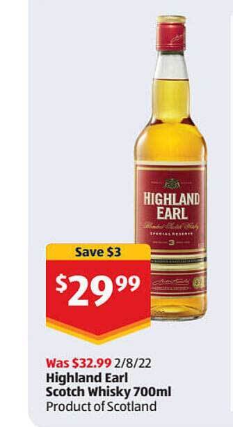 ALDI Highland earl scotch whisky offer