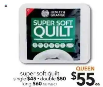 Cheap as Chips Super soft quilt single, double or king offer