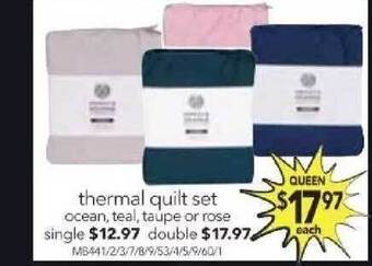 Cheap as Chips Thermal quilt set offer