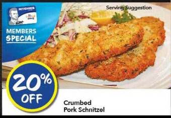 Ritchies Crumbed pork schnitzel offer