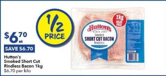 Ritchies Hutton's smoked short cut rindless bacon offer