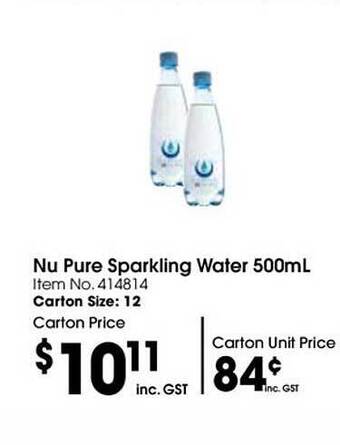 Campbells Wholesale Nu pure sparkling water offer