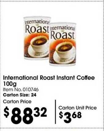 Campbells Wholesale International roast instant coffee offer