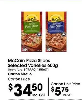 Campbells Wholesale Mccain pizza slices offer