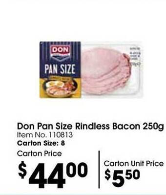 Campbells Wholesale Don pan size rindless bacon offer