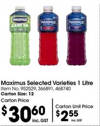 Campbells Wholesale Maximus selected varieties 1 litre offer