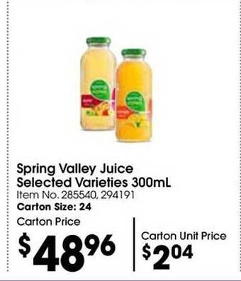 Spring valley juice