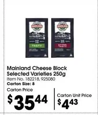 Campbells Wholesale Mainland cheese block offer