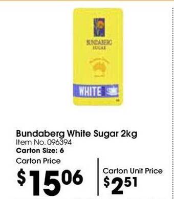 Campbells Wholesale Bundaberg white sugar offer