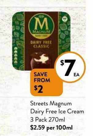 Foodworks Streets magnum dairy free ice cream offer
