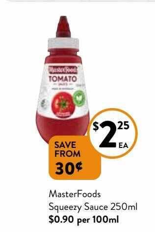 Foodworks Masterfoods squeezy sauce offer