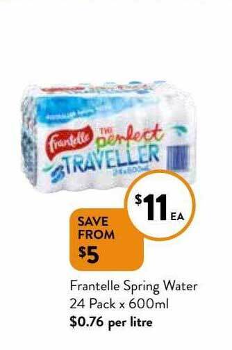 Foodworks Frantelle spring water offer