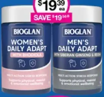 Priceline Bioglan Women's Daily Adapt, Bioglan Men's Daily Adapt offer