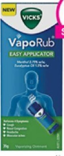 Priceline Vicks VapoRub Vaporizing Ointment 100g Or Easy Applicator 35g offer