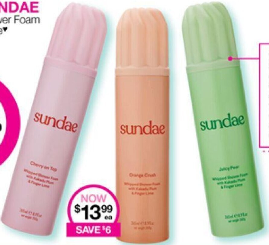 Sundae Shower Foam Range offer at Priceline