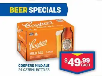 Bottlemart Coopers mild ale 24 x 375ml bottles offer