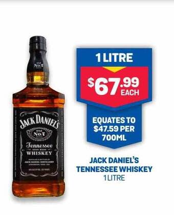 Bottlemart Jack daniel's tennessee whiskey 1 litre offer