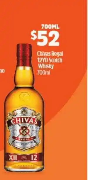 BWS Chivas regal 12yo scotch whisky 700ml offer