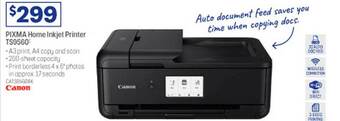 Officeworks Canon pixma home inkjet printer ts9560 offer