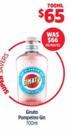 Ginato pompelmo gin 700ml
