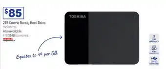Officeworks Toshiba 2tb canvio ready hard drive offer