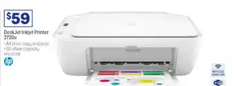 Officeworks Hp deskjet inkjet printer 2720e offer