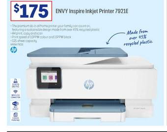 Officeworks Hp envy inspire inkjet printer 7921e offer