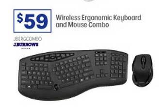 Officeworks J.burrows wireless ergonomic keyboard and mouse combo offer