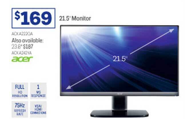 Acer 21.5 offer at Officeworks