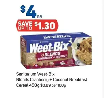 Foodland Sanitarium Weet-Bix Blends Cranberry + Coconut Breakfast Cereal 450g offer