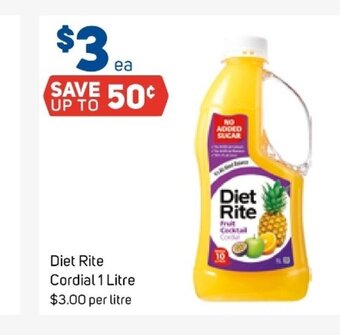 Foodland Diet Rite Cordial 1 Litre offer