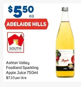 Foodland Ashton Valley Foodland Sparkling Apple Juice 750ml offer
