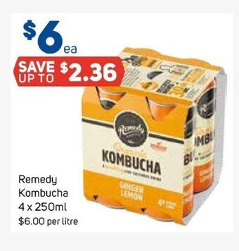Remedy Kombucha 4 x 250mL
