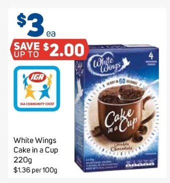 Foodland White Wings Cake in a Cup 220g offer