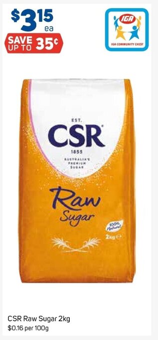 Foodland CSR Raw Sugar 2kg offer