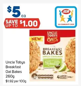 Foodland Uncle Tobys Breakfast Oat Bakes 260g offer