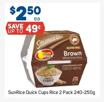 Foodland SunRice Quick Cups Rice 2 Pack 240-250g offer