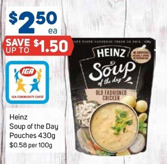 Foodland Heinz Soup Of The Day Pouches 430g offer