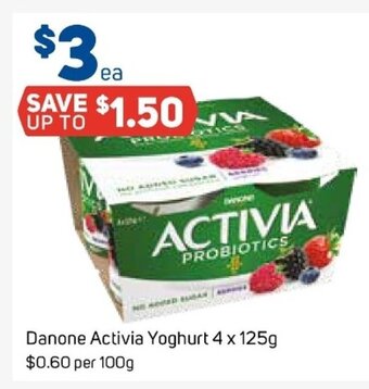Foodland Danone Activia Yoghurt 4 x 125g offer