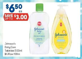 Foodland Johnson's Baby Care Toiletries 500ml offer