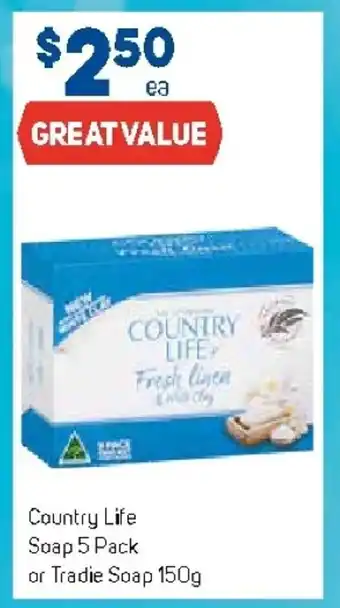 Foodland Country Life Soap 5 Pack or Tradie Soap 150g offer